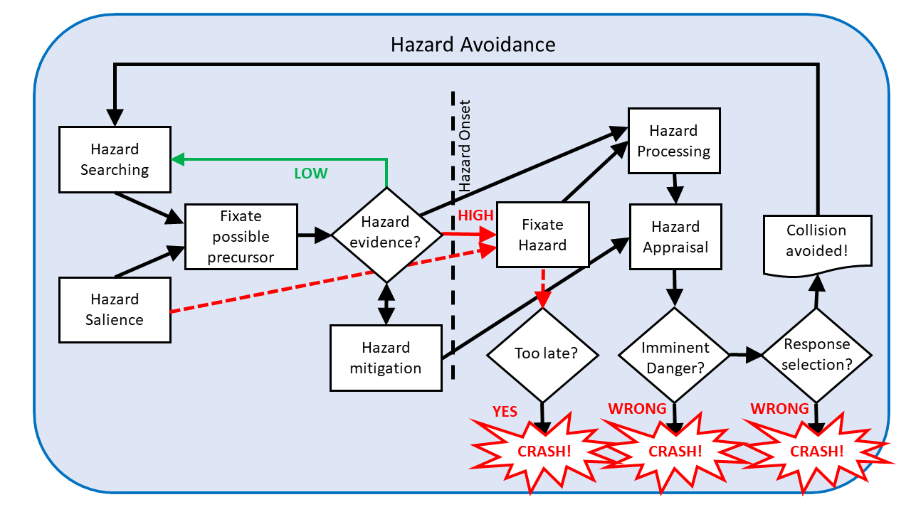 Hazard perception framework showing the processes involved in hazard avoidance