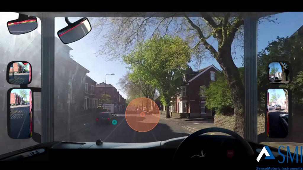 A screenshot of eye-tracking on a fire appliance hazard prediction test