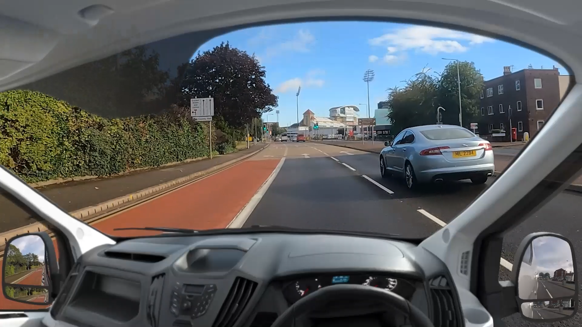 Esitu vehicle-specific hazard prediction assessment showing a van driving scene