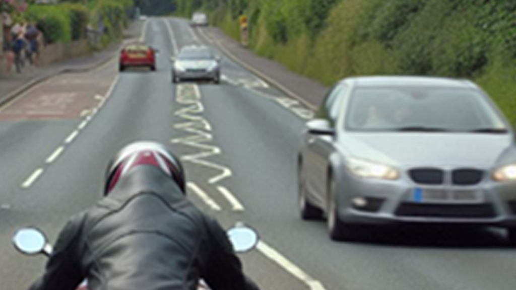 An image of a motorcycle rider on a road