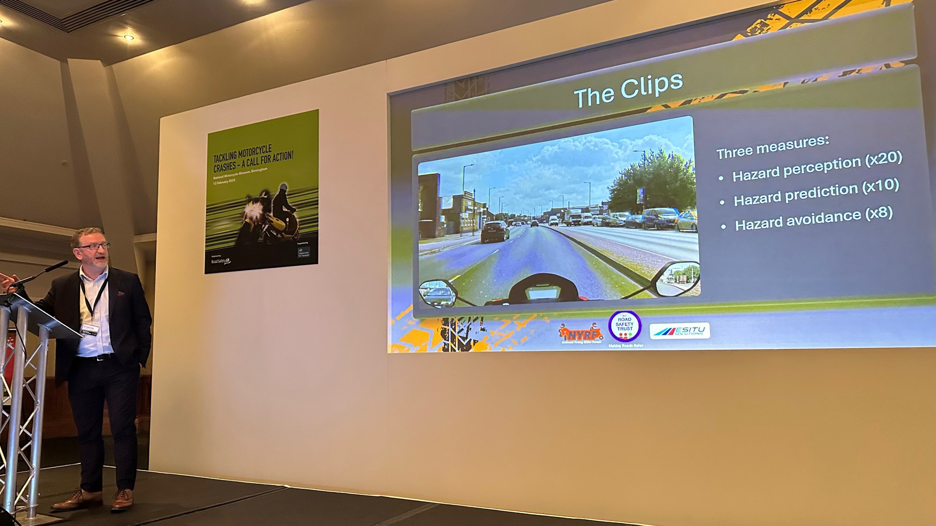 Professor David Crundall giving a talk on the importance of motorcycle hazard perception